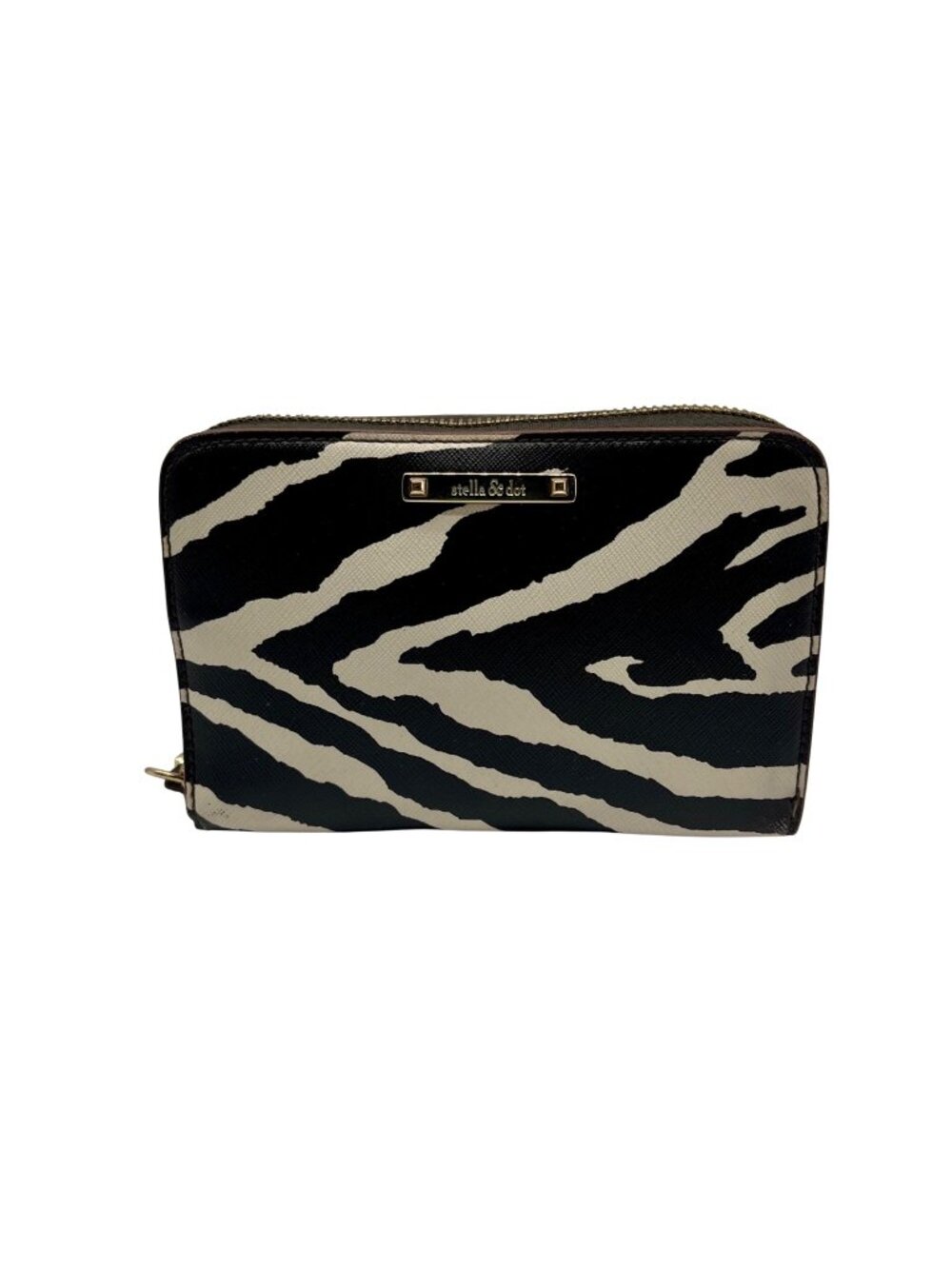 Stella & Dot Chealsea Zebra Print Faux Leather Wristlet